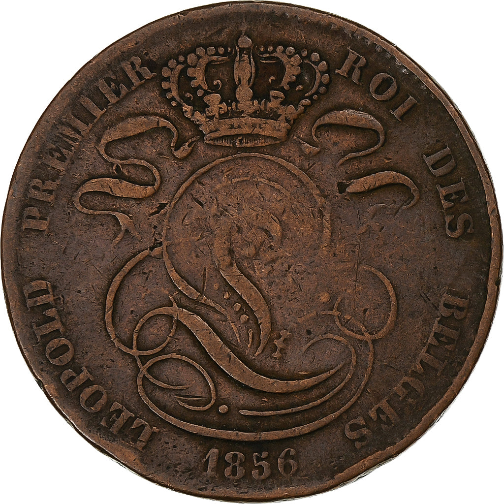 Belgium, Leopold I, 5 Centimes, 1856, Brussels, Bronze, VF(30-35), KM:5.1