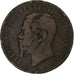 Italien, Vittorio Emanuele II, 10 Centesimi, 1866, Milan, Bronze, S, KM:11.1