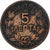Grécia, George I, 5 Lepta, 1869, Strasbourg, Cobre, VF(30-35), KM:42