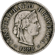 Switzerland, 5 Rappen, Libertas, 1888, Bern, Silver, EF(40-45), KM:26