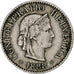 Switzerland, 5 Rappen, Libertas, 1888, Bern, Silver, EF(40-45), KM:26