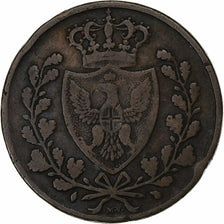 Itália, Carlo Felice, 5 Centesimi, 1826, Cobre, VF(20-25), KM:127.1