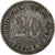 ALEMANIA - IMPERIO, Wilhelm I, 20 Pfennig, 1876, Munich, Plata, MBC+, KM:5