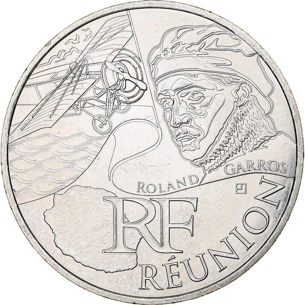 Francja, 10 Euro, Réunion, 2012, MDP, Srebro, MS(63)