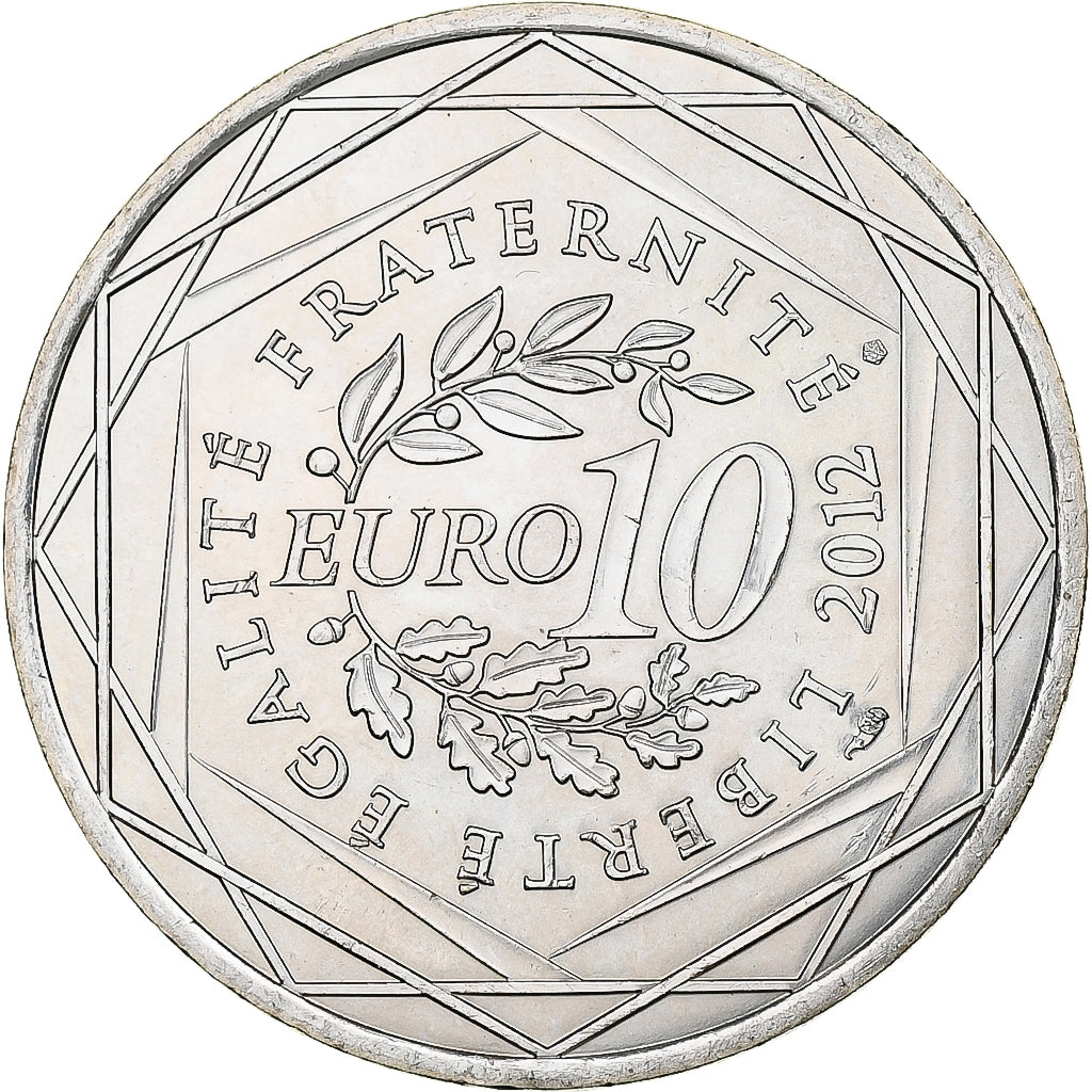 Francja, 10 Euro, Midi-Pyrénées, 2012, MDP, Srebro, MS(63)