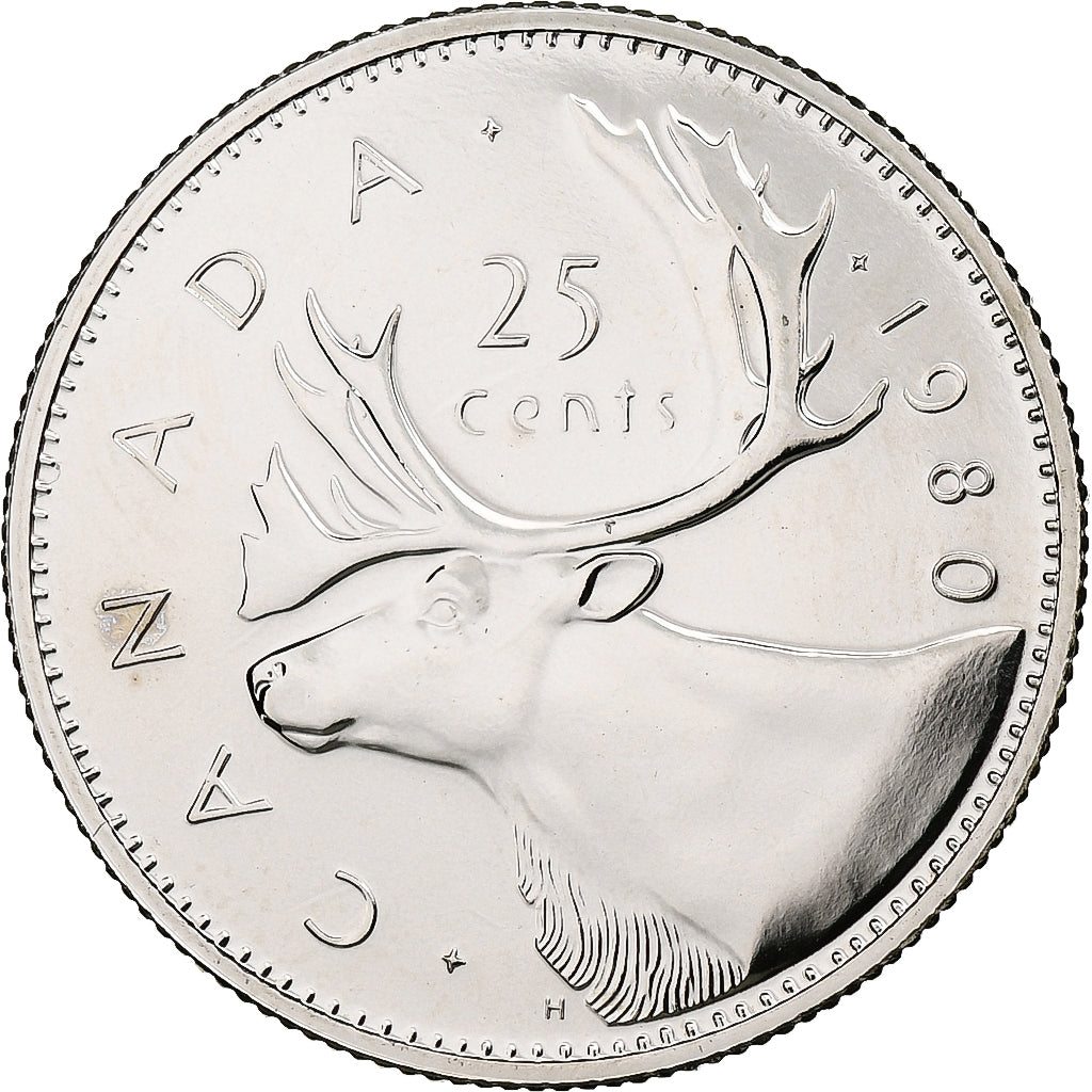 Canada, Elizabeth II, 25 Cents, 1980, Ottawa, Proof, Nikiel, MS(65-70), KM:74