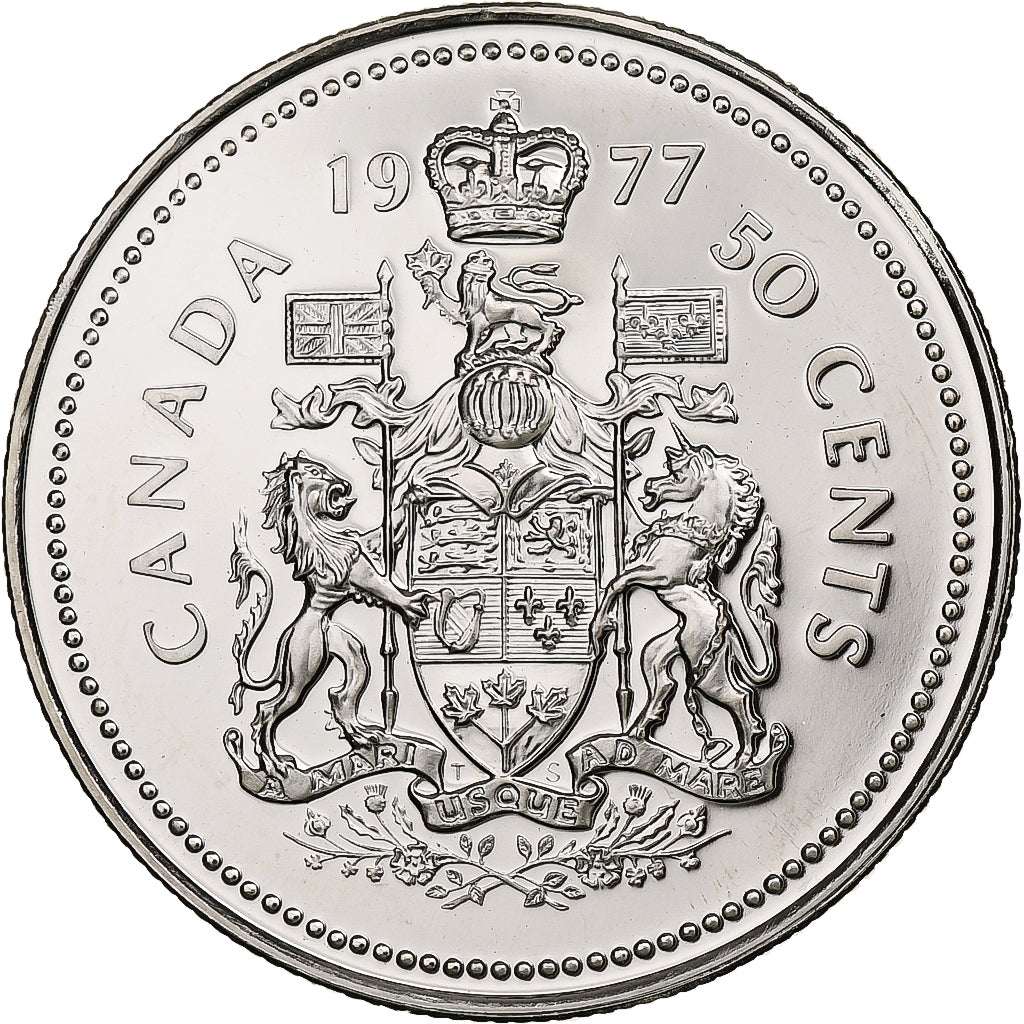 Canada, Elizabeth II, 50 Cents, 1977, Ottawa, Proof, Nikiel, MS(65-70), KM:75.2