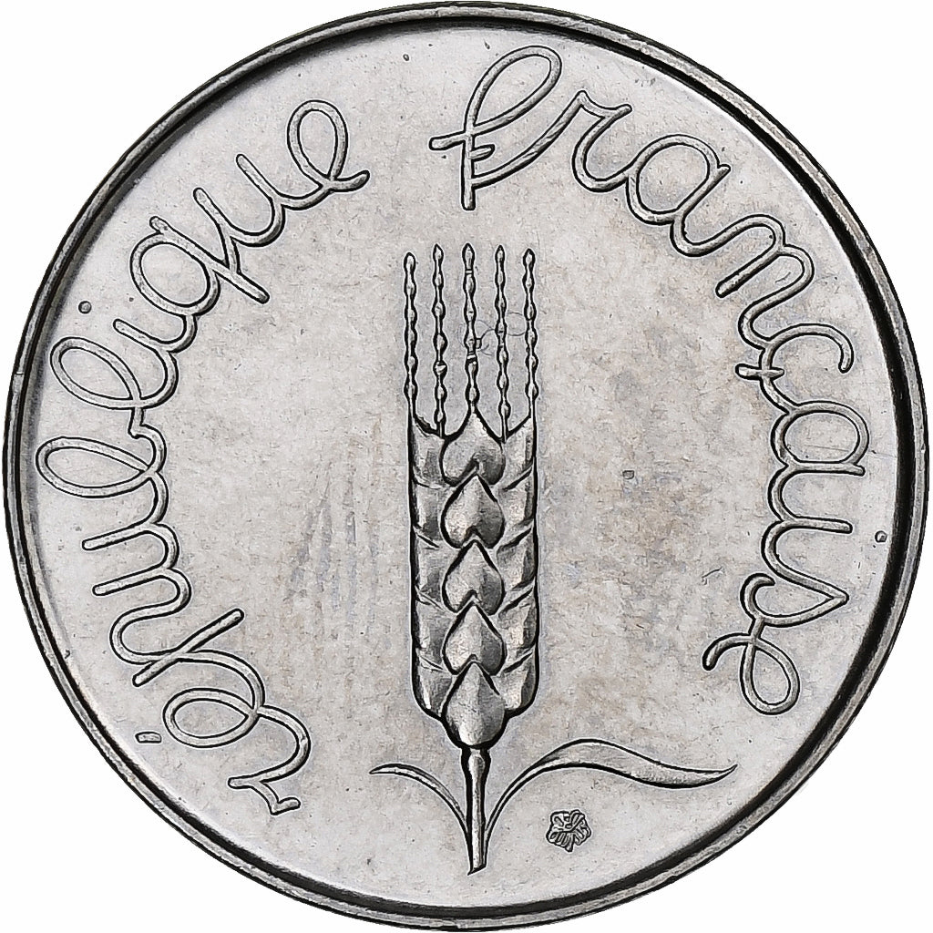 França, 5 Centimes, Épi, 1964, Paris, Aço Inoxidável, MS(65-70)