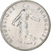 Francja, 1/2 Franc, Semeuse, 1966, Paris, Nikiel, MS(65-70), Gadoury:429