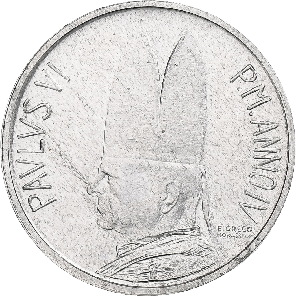 Vatican, Paul VI, 1 Lire, 1966 - Anno IV, Rome, Aluminum, MS(64), KM:84