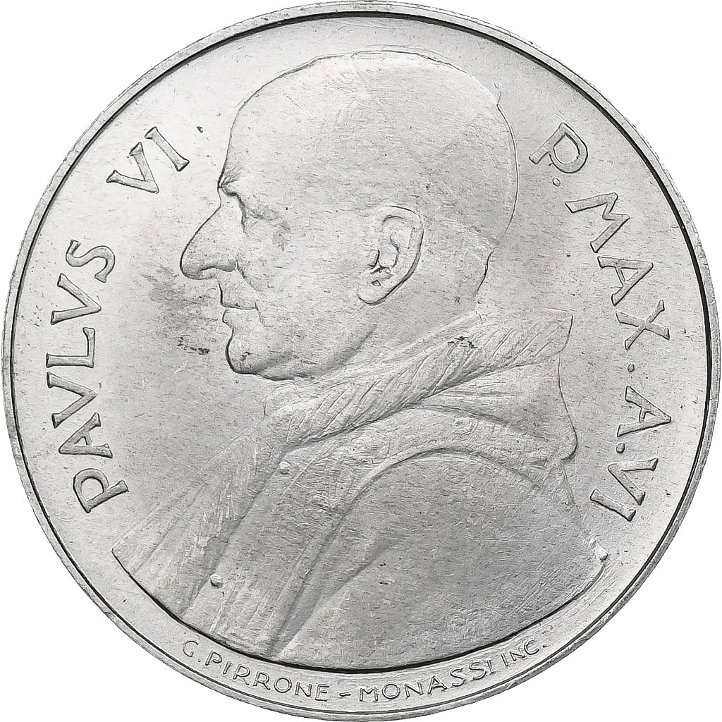 Vaticano, Paul VI, 10 Lire, 1968 (Anno VI), Rome, Alumínio, MS(64), KM:103