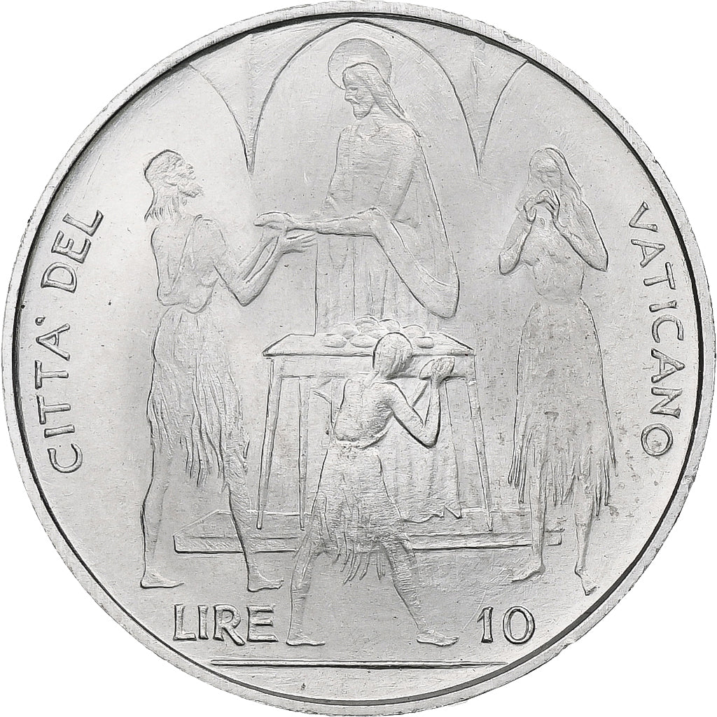 Vaticano, Paul VI, 10 Lire, 1968 (Anno VI), Rome, Alumínio, MS(64), KM:103