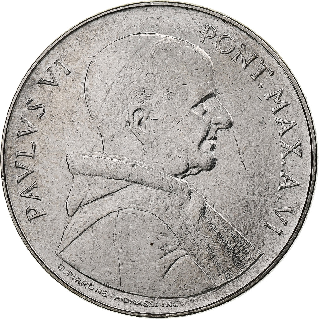 Vaticano, Paul VI, 50 Lire, 1968 (Anno VI), Rome, Aço Inoxidável, MS(64)
