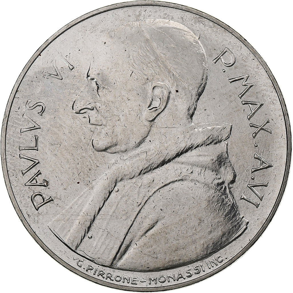 Vaticano, Paul VI, 100 Lire, 1968 (Anno VI), Rome, Aço Inoxidável, MS(64)