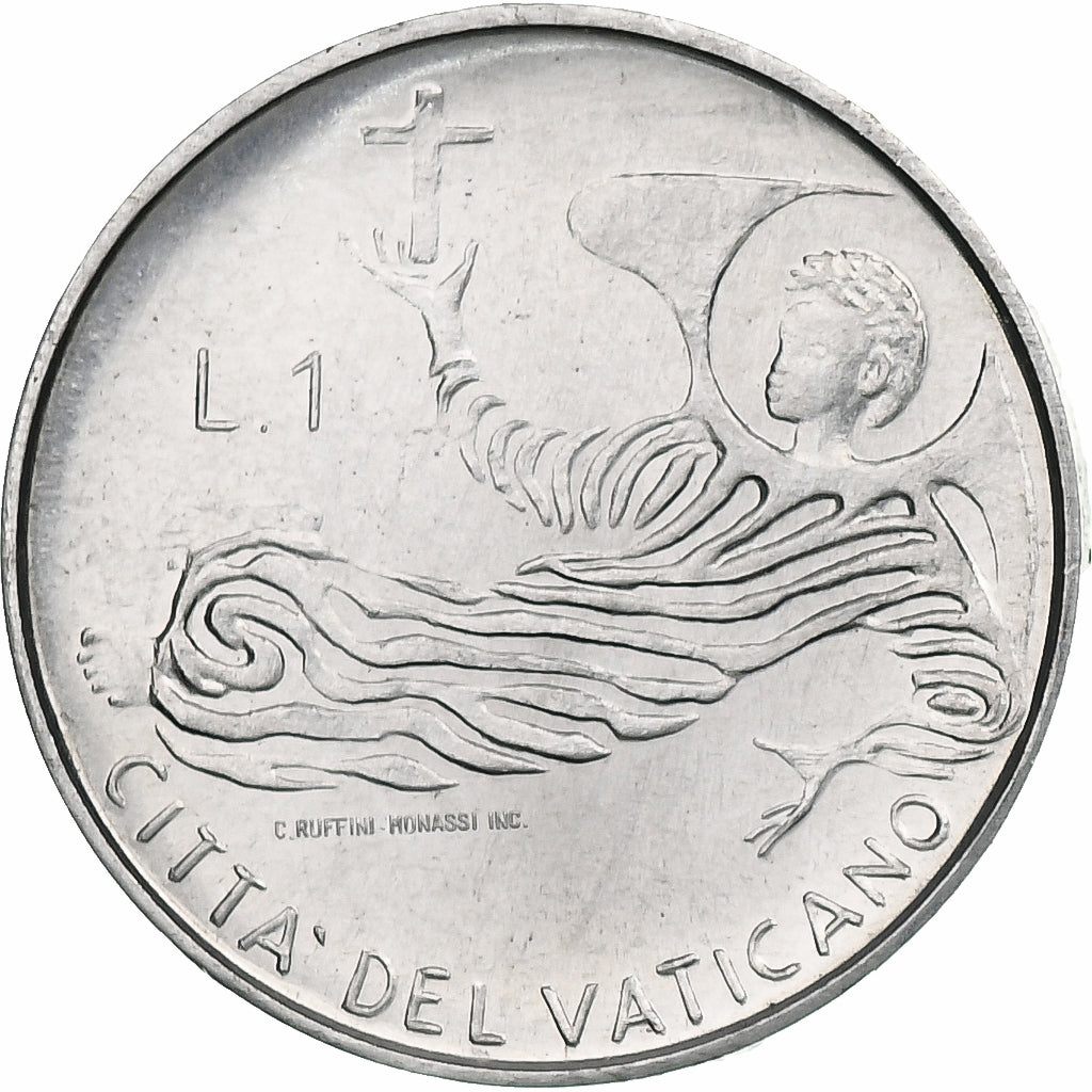 Vaticano, Paul VI, 1 Lire, 1969 - Anno VII, Rome, Alumínio, MS(64), KM:108