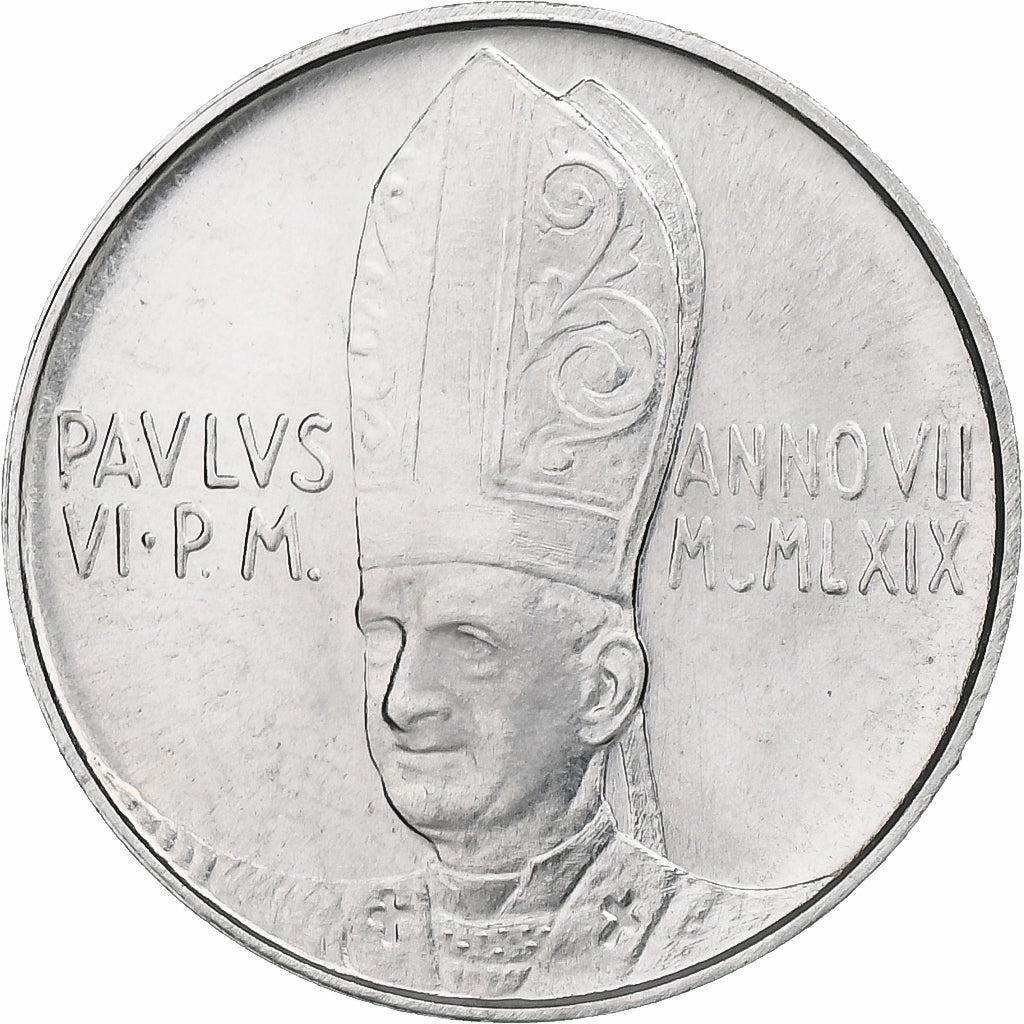 Vatican, Paul VI, 5 Lire, 1969 - Anno VII, Rome, Aluminum, MS(64), KM:110