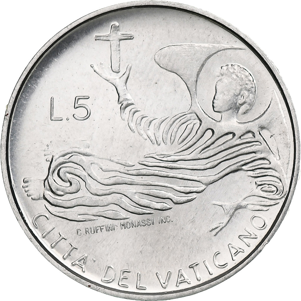 Vatican, Paul VI, 5 Lire, 1969 - Anno VII, Rome, Aluminum, MS(64), KM:110