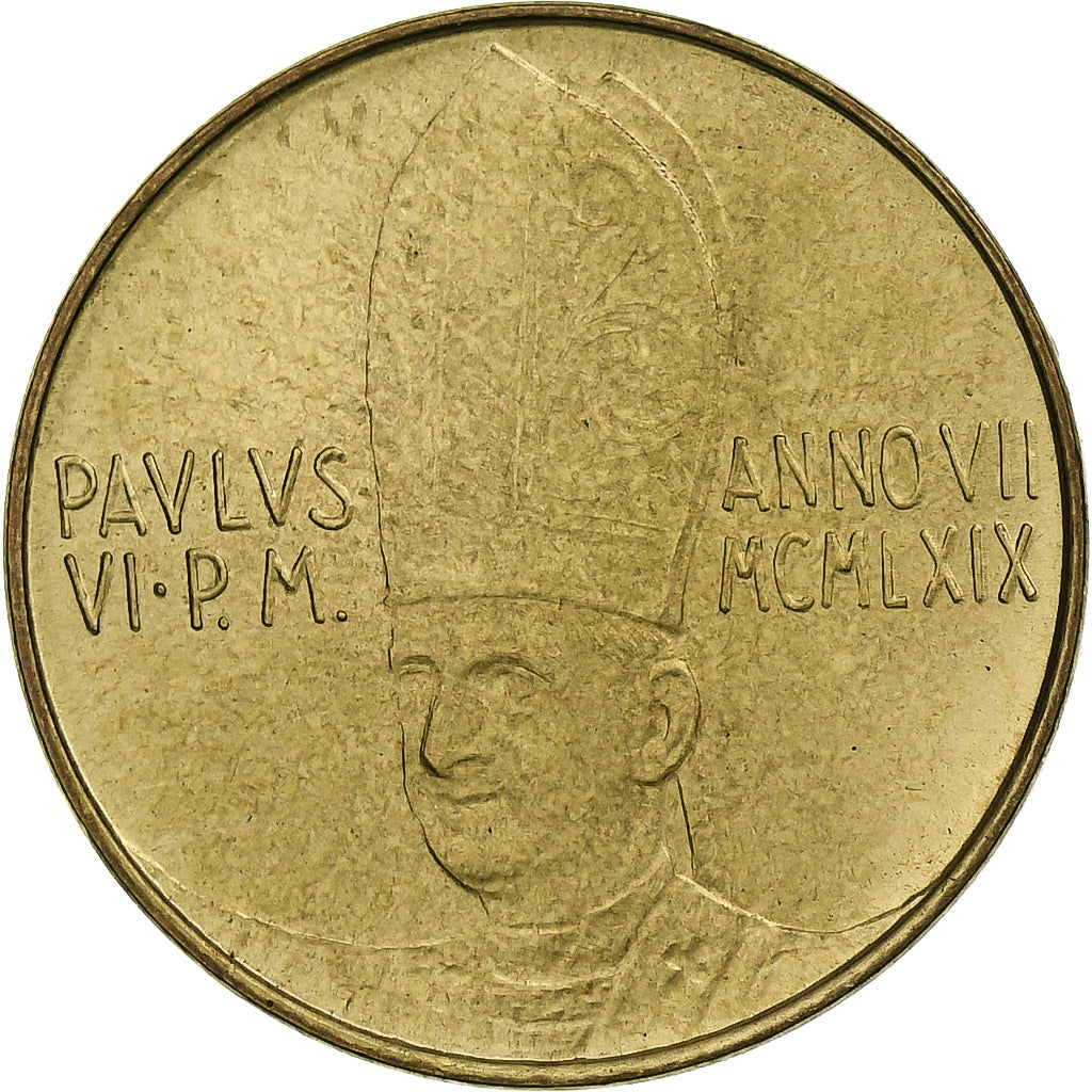 Vaticano, Paul VI, 20 Lire, 1969 - Anno VII, Rome, Alumínio-Bronze, MS(64)