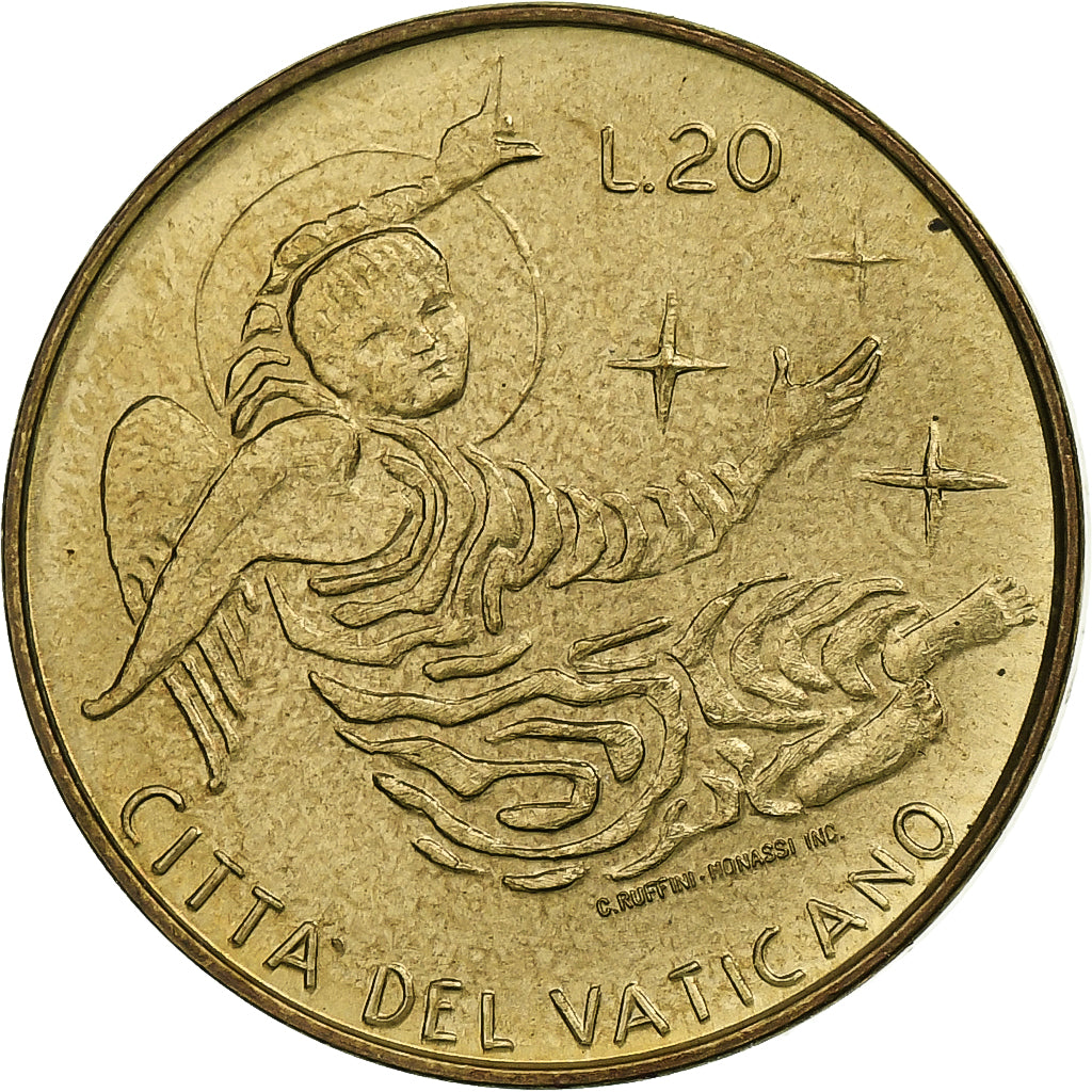 Vaticano, Paul VI, 20 Lire, 1969 - Anno VII, Rome, Alumínio-Bronze, MS(64)