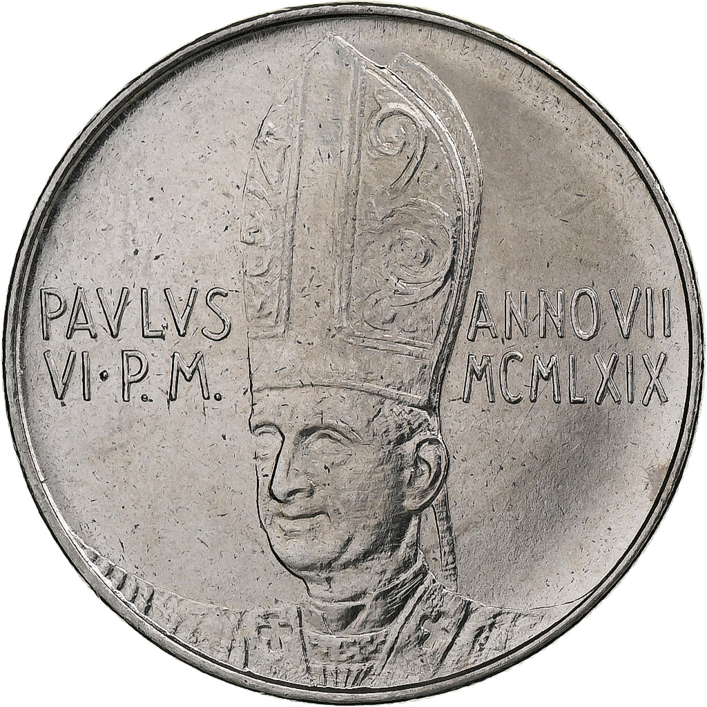 Vatican, Paul VI, 100 Lire, 1969 - Anno VII, Rome, Acier inoxydable, SPL+