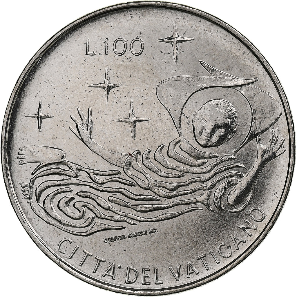 Vatican, Paul VI, 100 Lire, 1969 - Anno VII, Rome, Acier inoxydable, SPL+