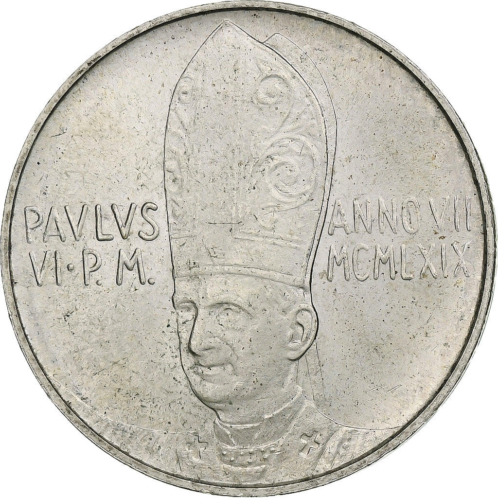 Vaticaan, Paul VI, 500 Lire, 1969 - Anno VII, Rome, Zilver, UNC, KM:115
