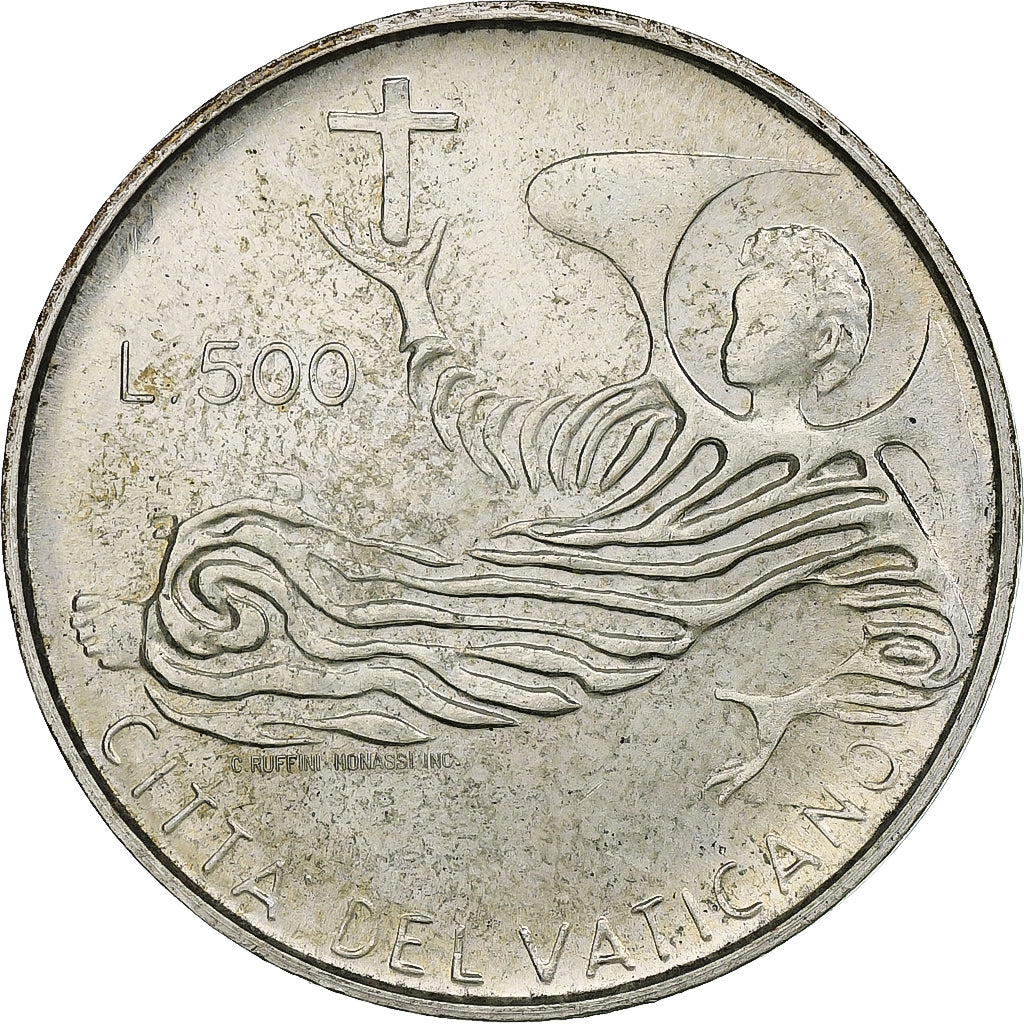 Vaticano, Paul VI, 500 Lire, 1969 - Anno VII, Rome, Plata, SC+, KM:115