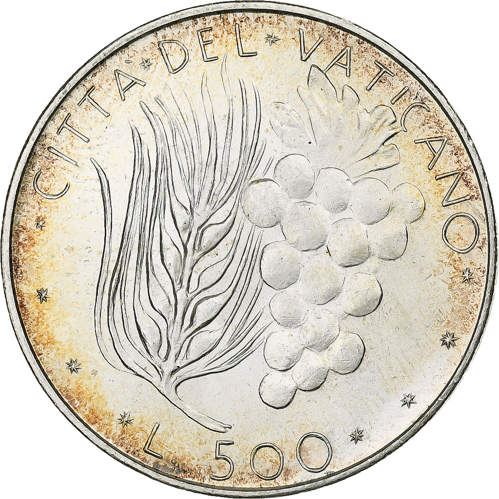 Watykan, Paul VI, 500 Lire, 1970 (Anno VIII), Rome, Srebro, MS(64), KM:123