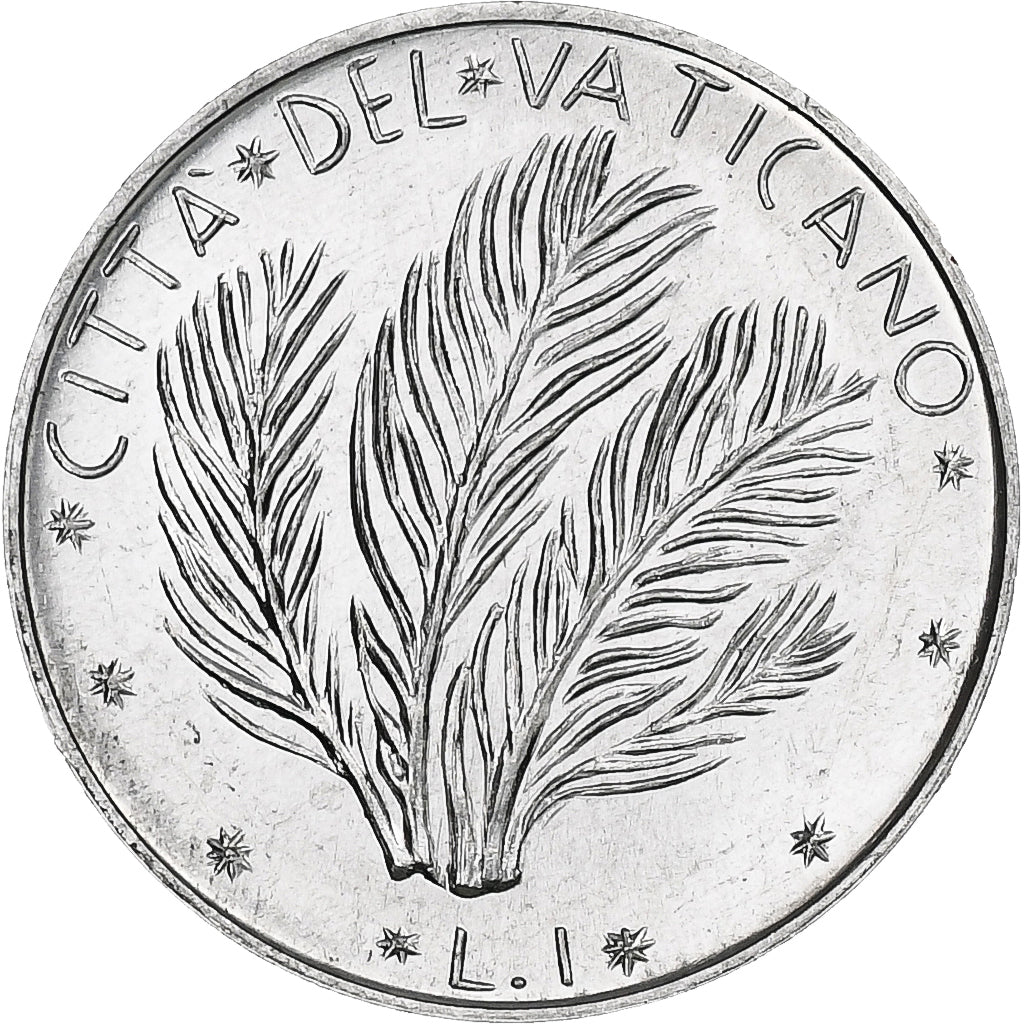 Vaticano, Paul VI, 1 Lire, 1971 (Anno IX), Rome, Alumínio, MS(64), KM:116