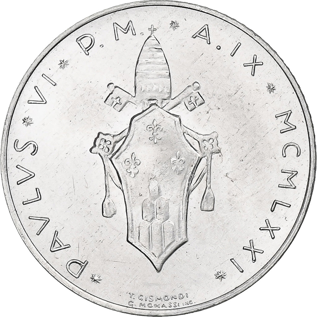 Vatican, Paul VI, 2 Lire, 1971 (Anno IX), Rome, Aluminum, MS(64), KM:117