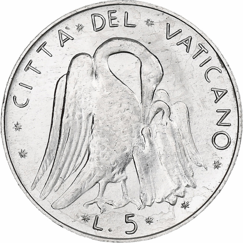 Vaticano, Paul VI, 5 Lire, 1971 (Anno IX), Rome, Alumínio, MS(64), KM:118