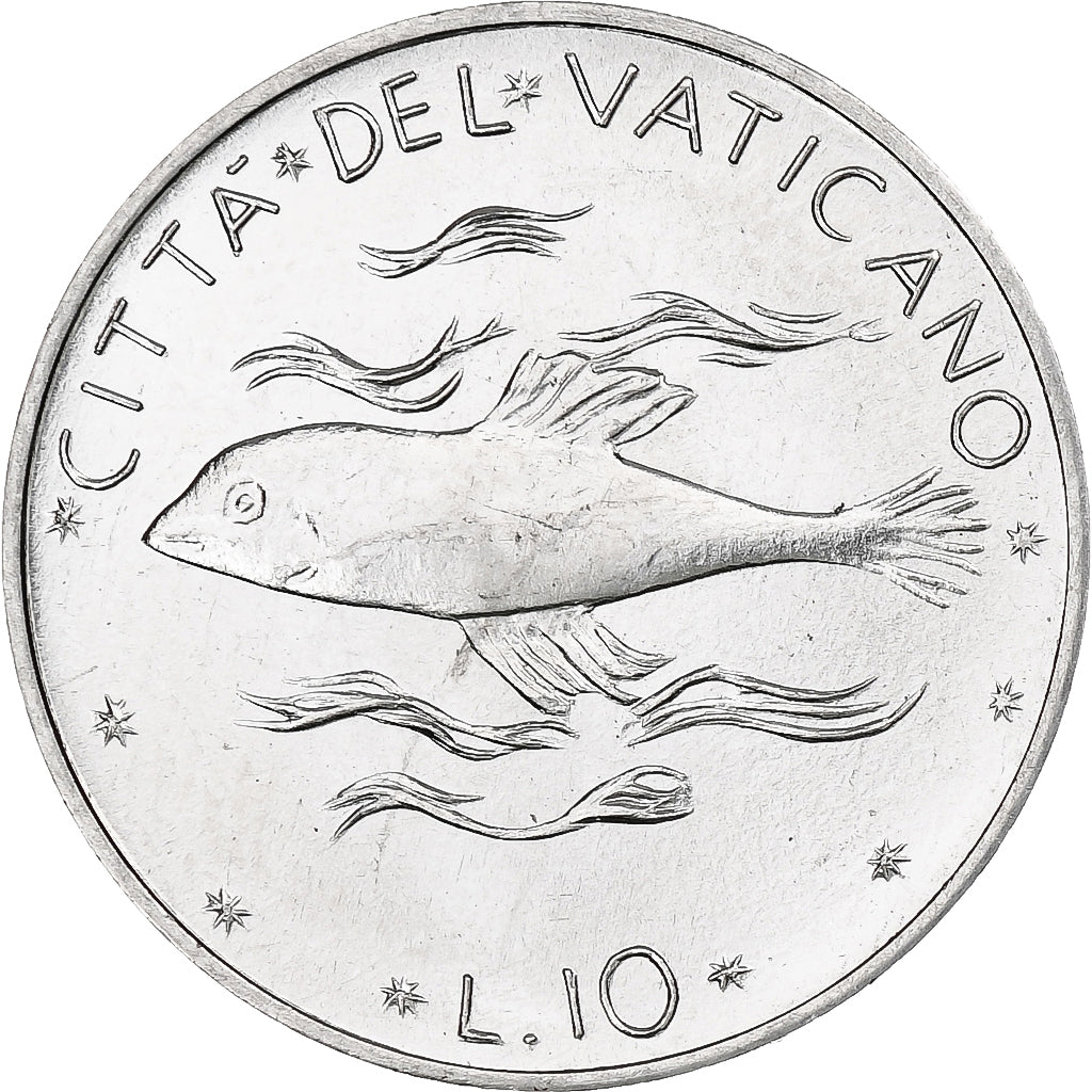 Vatican, Paul VI, 10 Lire, 1971 (Anno IX), Rome, Aluminum, MS(64), KM:119
