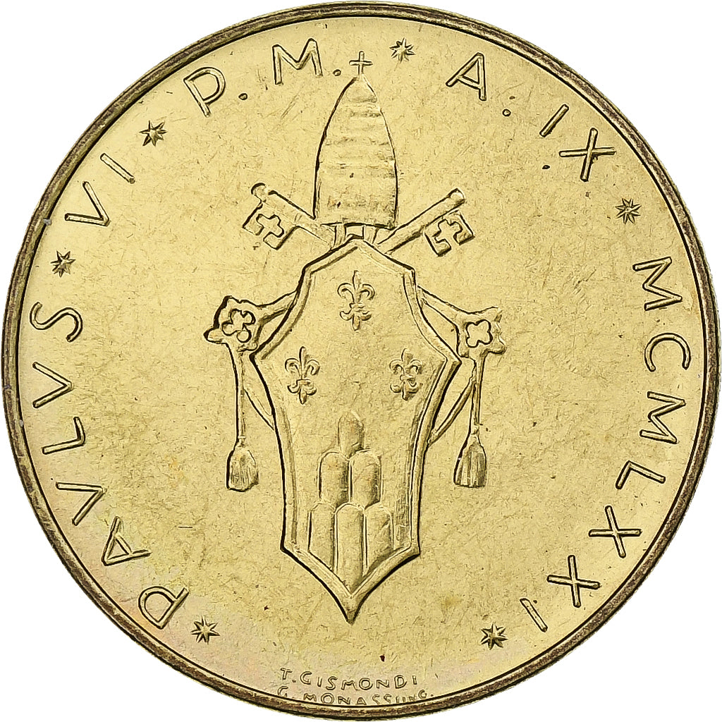 Vatican, Paul VI, 20 Lire, 1971 (Anno IX), Rome, Aluminum-Bronze, MS(64), KM:120