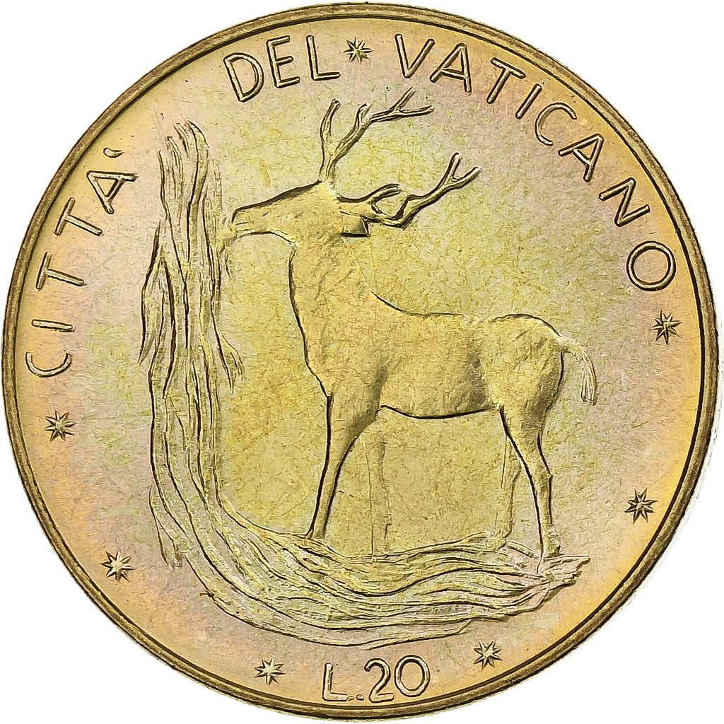 Vatican, Paul VI, 20 Lire, 1971 (Anno IX), Rome, Aluminum-Bronze, MS(64), KM:120