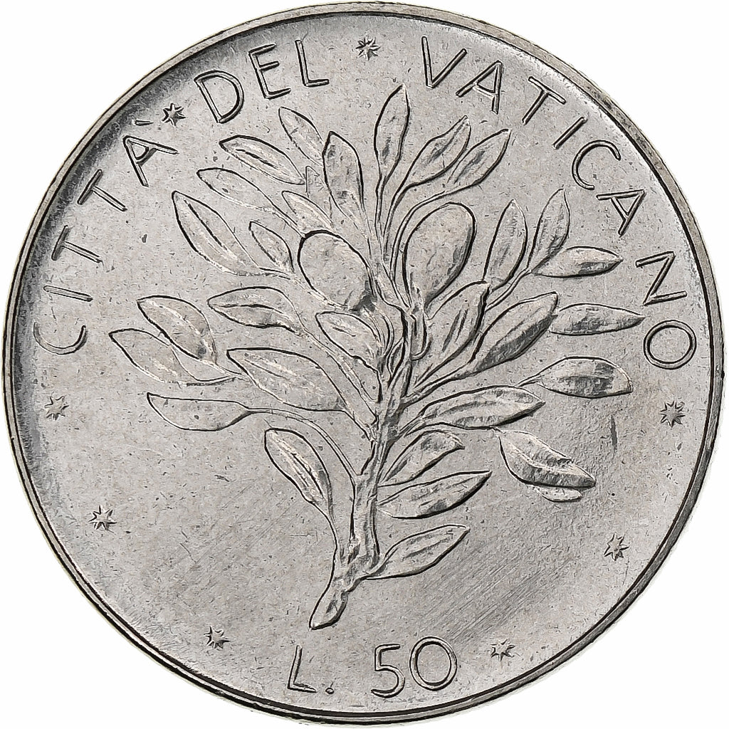 Vatican, Paul VI, 50 Lire, 1971 (Anno IX), Rome, Stainless Steel, MS(64), KM:121