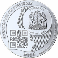 Zanzibar, 1000 Shillings, 1 Vera Silver Oz, 2015, FS, Argento, FDC