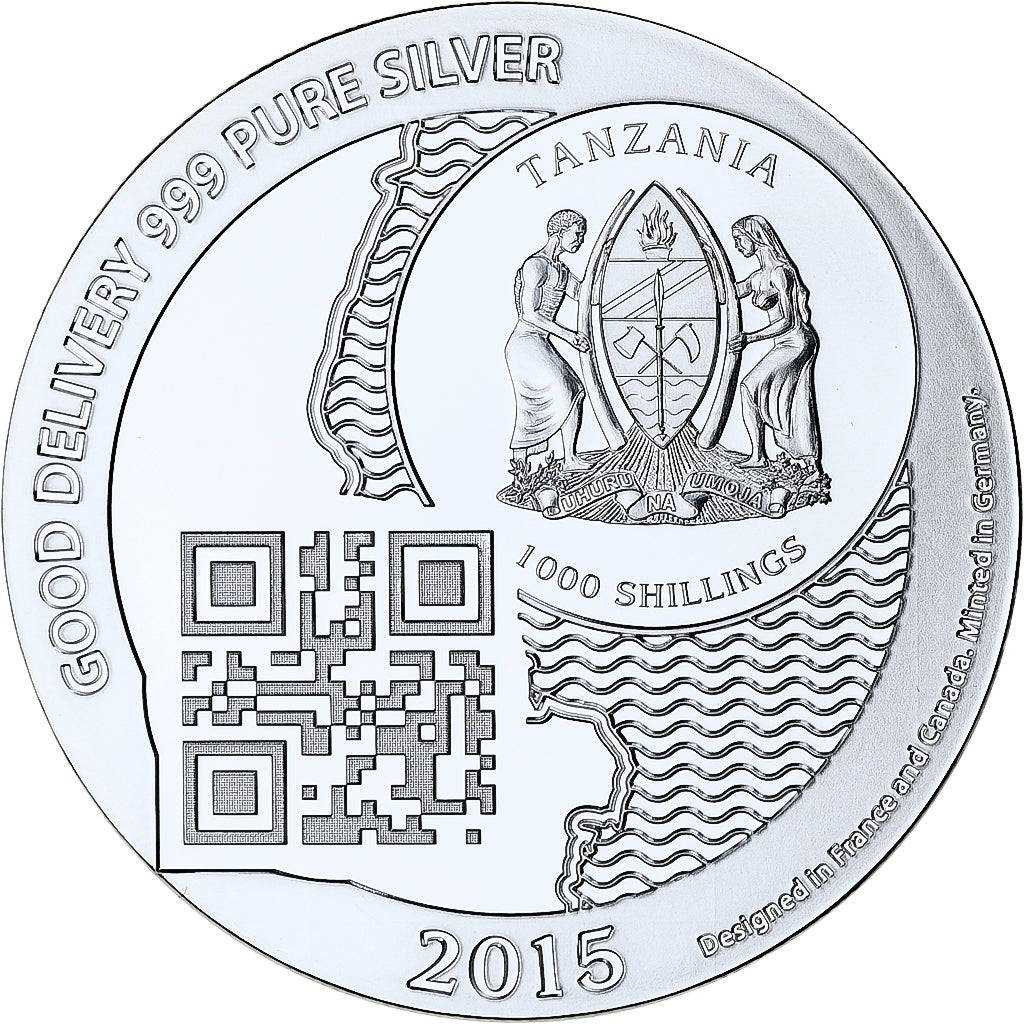 Zanzibar, 1000 Shillings, 1 Vera Silver Oz, 2015, Proof, Silver, MS(65-70)