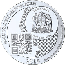 Zanzibar, 1000 Shillings, 1 Vera Silver Oz, 2015, Proof, Silver, MS(65-70)