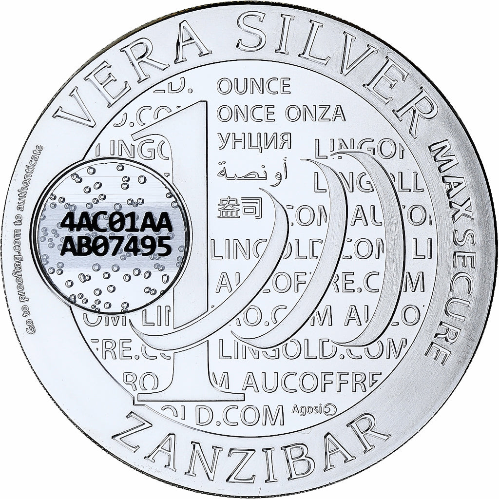 Zanzibar, 1000 Shillings, 1 Vera Silver Oz, 2015, PP, Silber, STGL