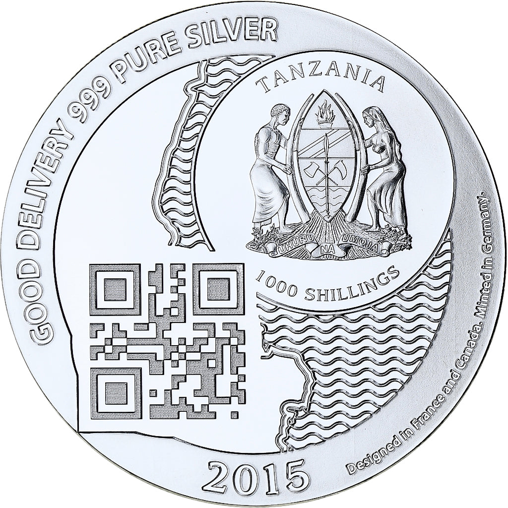 Zanzibar, 1000 Shillings, 1 Vera Silver Oz, 2015, Proof, Silver, MS(65-70)