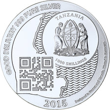 Zanzibar, 1000 Shillings, 1 Vera Silver Oz, 2015, Proof, Silver, MS(65-70)