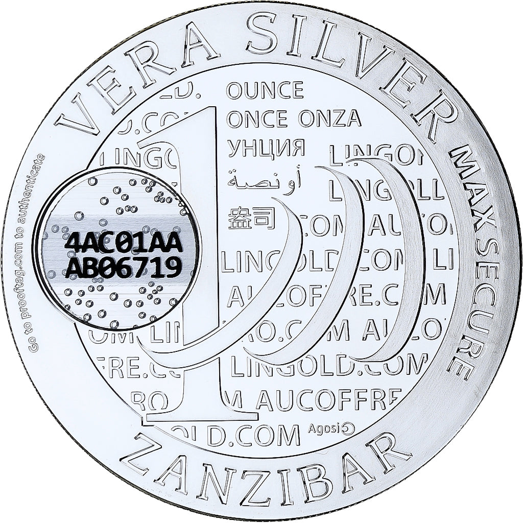 Zanzibar, 1000 Shillings, 1 Vera Silver Oz, 2015, Proof, Silver, MS(65-70)