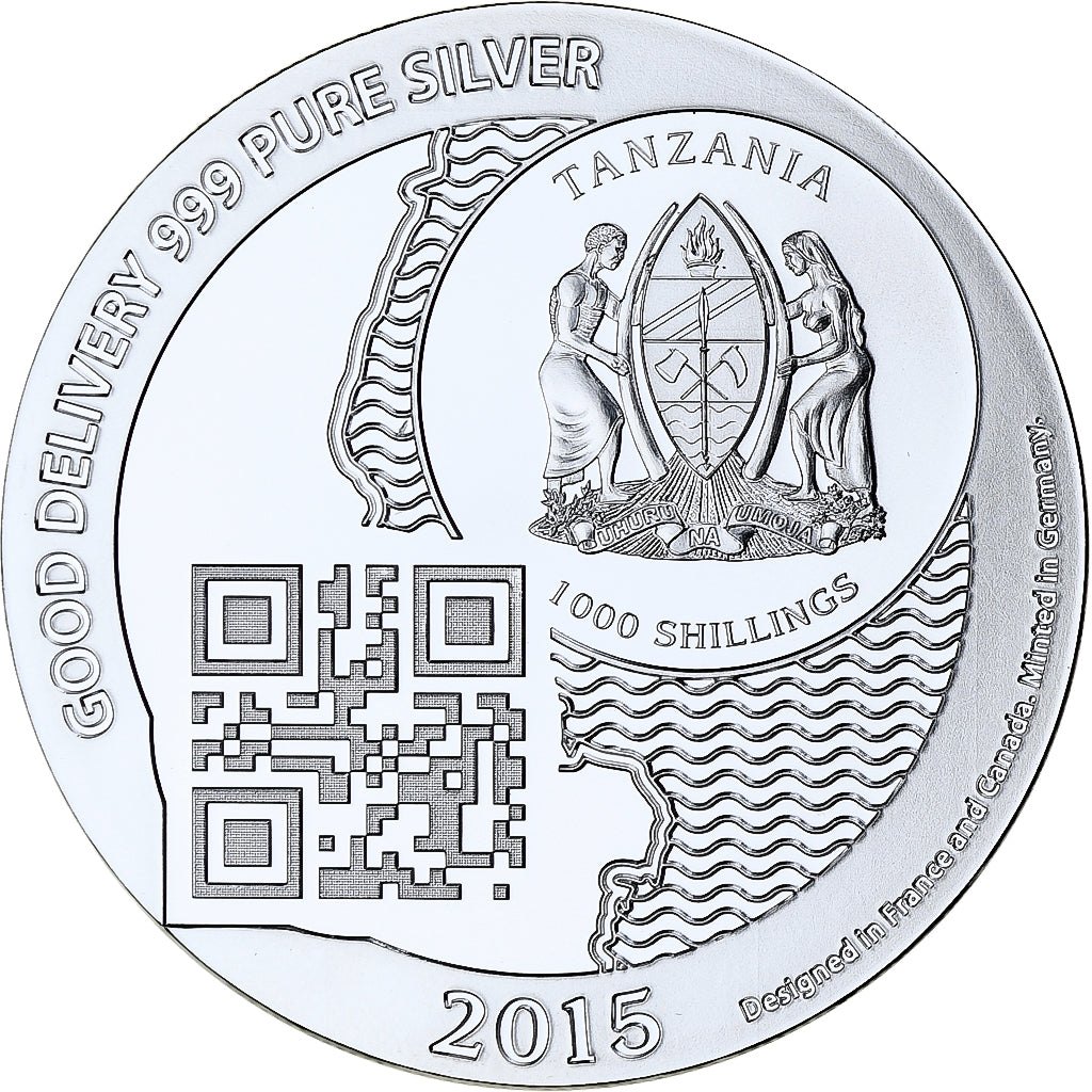 Zanzibar, 1000 Shillings, 1 Vera Silver Oz, 2015, Proof, Silver, MS(65-70)