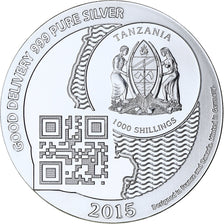 Zanzibar, 1000 Shillings, 1 Vera Silver Oz, 2015, Proof, Silver, MS(65-70)