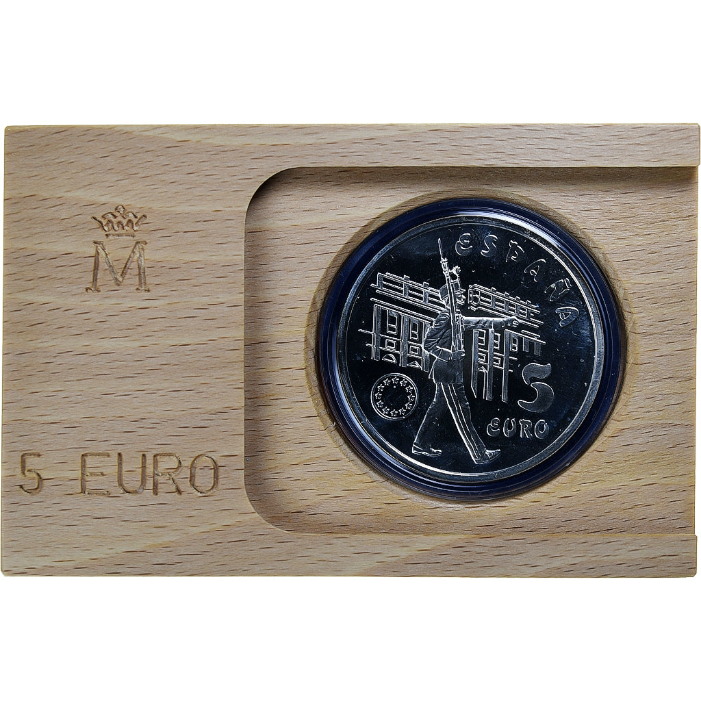 España, 5 Euro, Guardia Real, 1998, Madrid, Plata, FDC