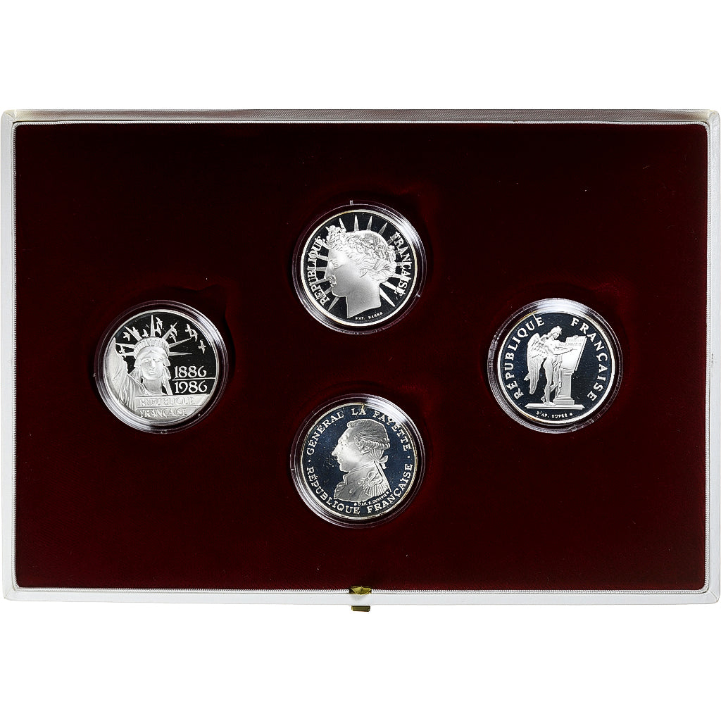 France, Coffret 4x 100frs, 1989, MDP, Proof, Silver, MS(65-70)