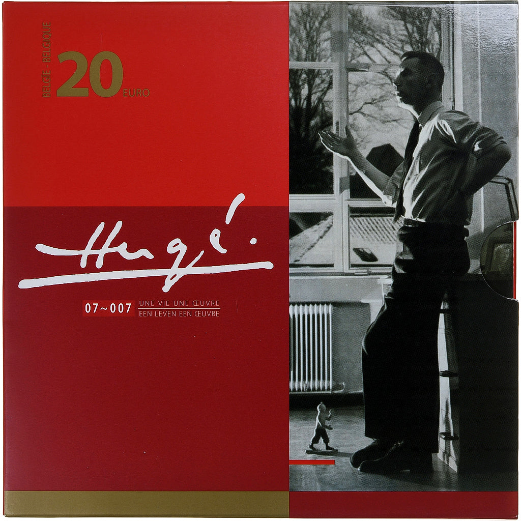 Belgium, 20 Euro, Hergé, 2007, Brussels, Silver, MS(65-70)