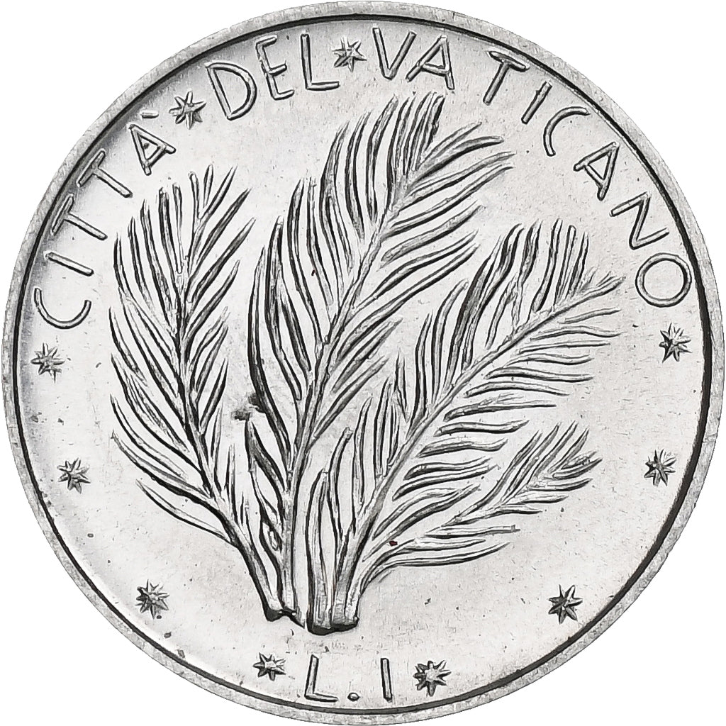 Watykan, Paul VI, 1 Lire, 1973 (Anno XI), Rome, Aluminium, MS(64), KM:116