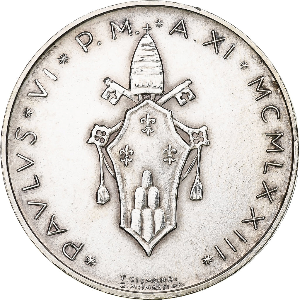 Vaticano, Paul VI, 500 Lire, 1973 (Anno XI), Rome, Prata, MS(64), KM:123
