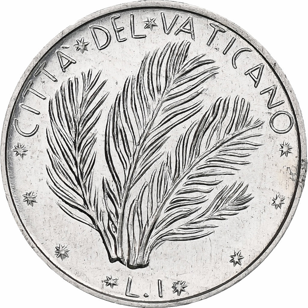 Vaticano, Paul VI, 1 Lire, 1974 / Anno XII, Rome, Alumínio, MS(64), KM:116
